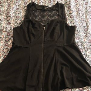 Torrid Zip-Up Tank Top with Lace
